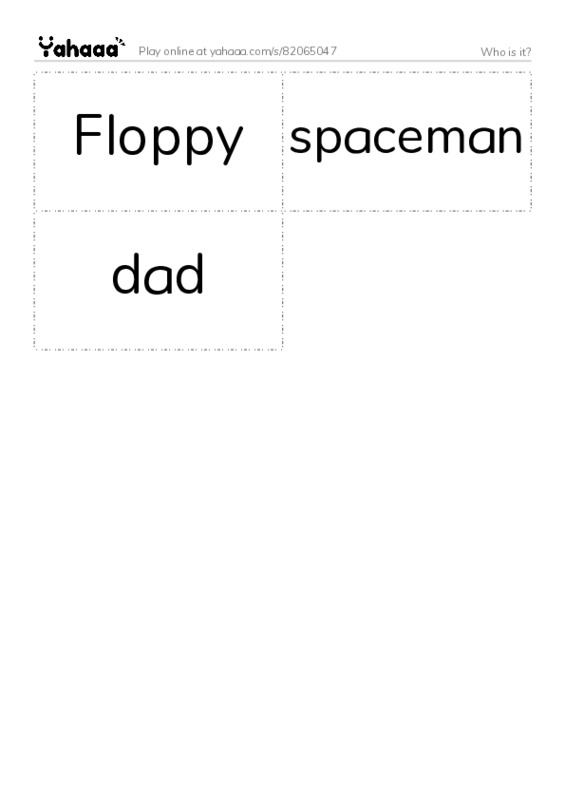 Word flashcards worksheet for Who is it?
