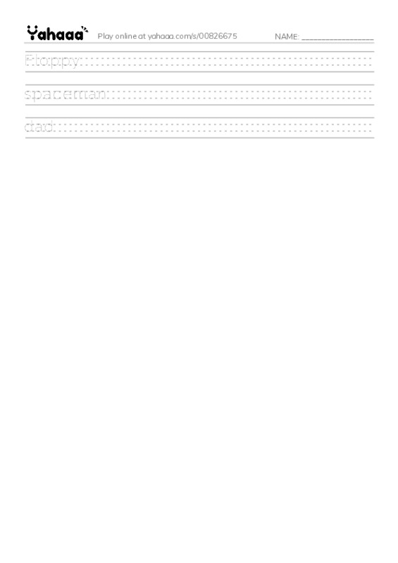 Handwriting lines worksheet for Who is it?