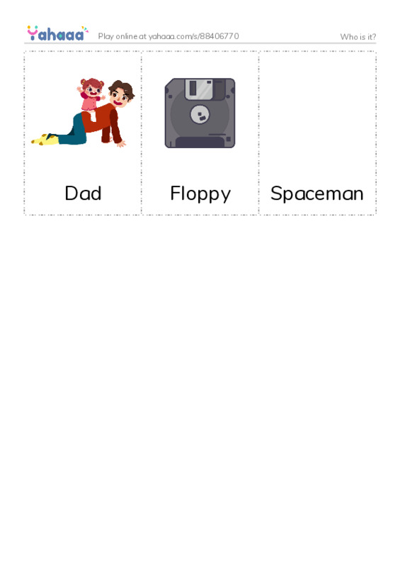 Picture flashcards worksheet for Who is it?