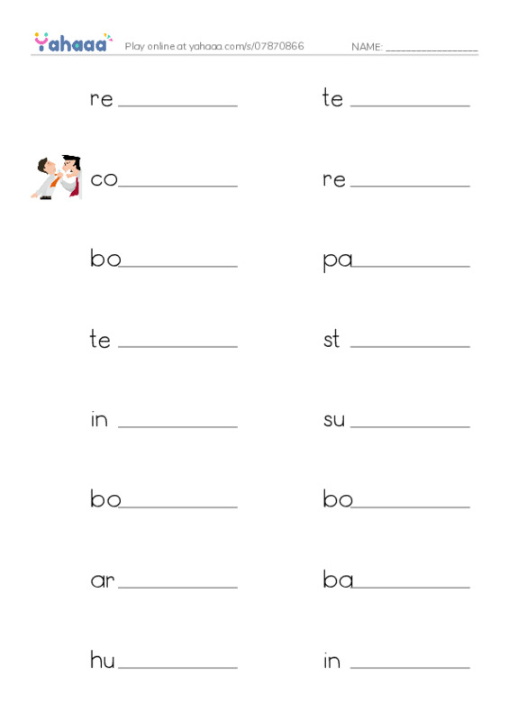 Write the word rows worksheet for Social Studies