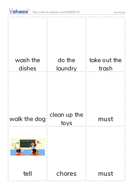 Picture flashcards worksheet for my home