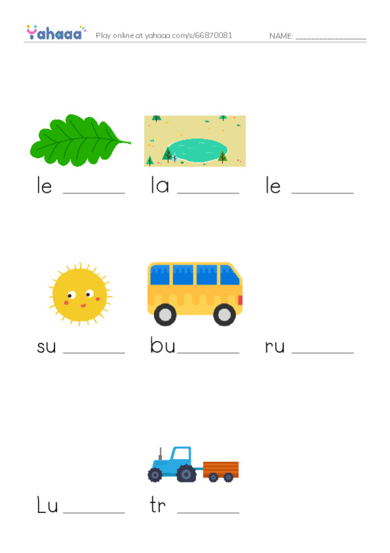 Finish the word worksheet for hd1_u12