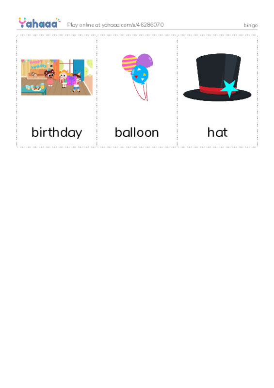 Picture flashcards worksheet for bingo