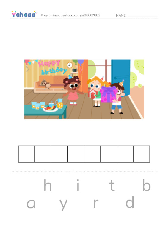 Letter scramble puzzle worksheet for bingo