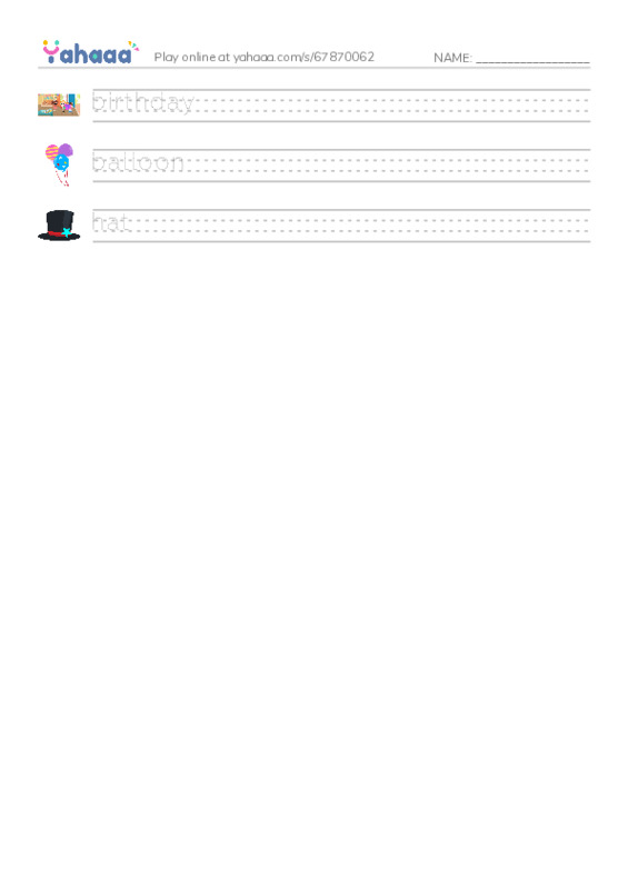 Handwriting lines worksheet for bingo