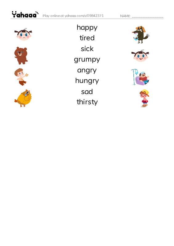 Match both sides worksheet for How are you today ?