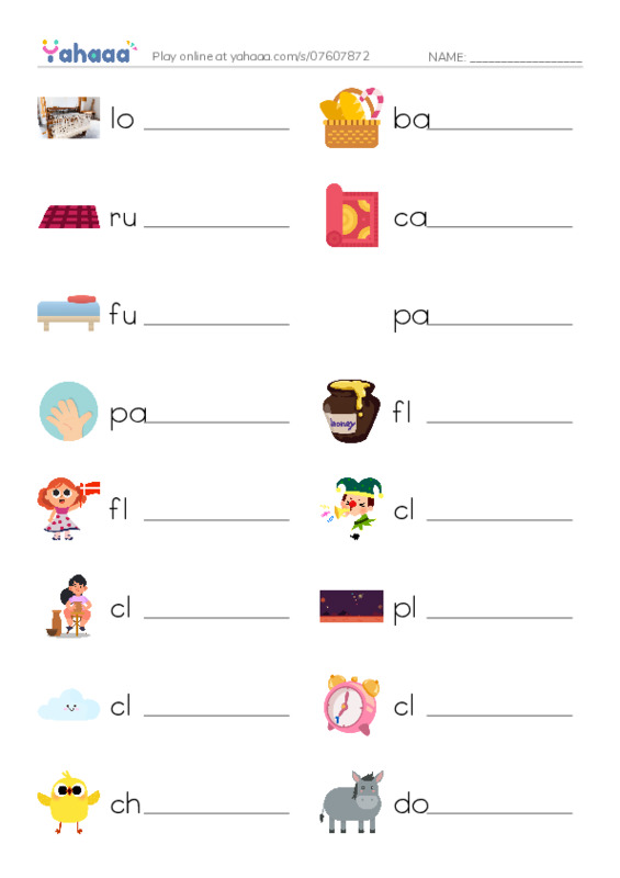 Write the word rows worksheet for Omar plus