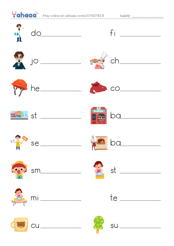 Write the word rows worksheet for T2G1PlusU1L11