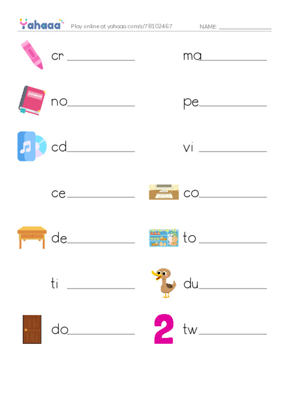 Write the word rows worksheet for let's go 1 unit 3