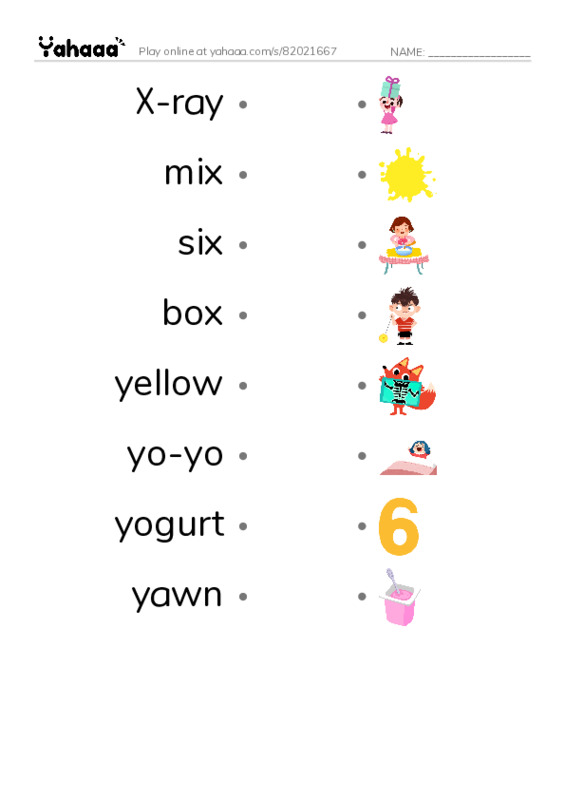 Draw a line to match worksheet for 111