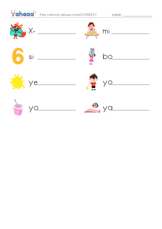 Write the word rows worksheet for 111