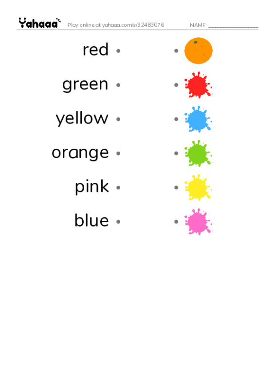 Draw a line to match worksheet for raz kids Fruit Colors