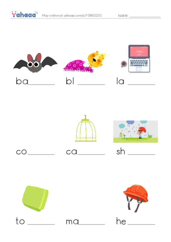 Finish the word worksheet for MOVERS UNIT 4