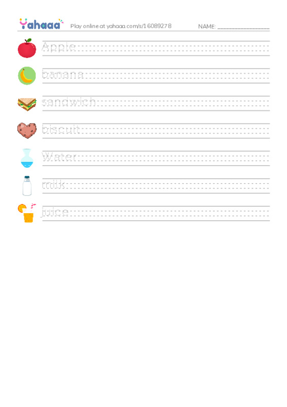 Handwriting lines worksheet for V1