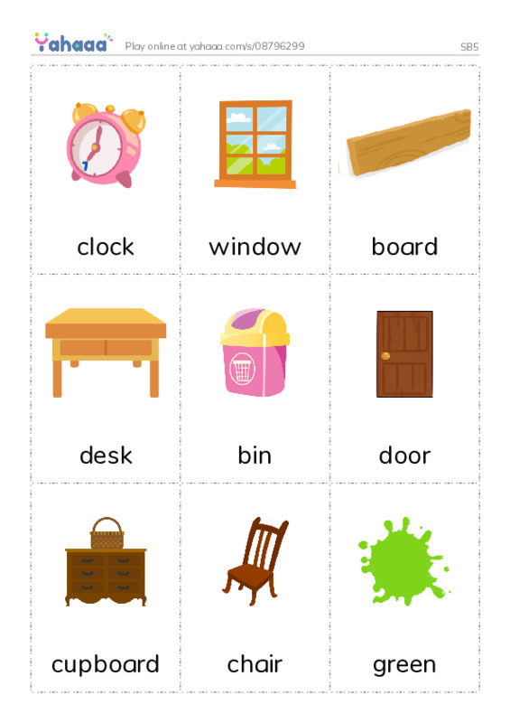 Picture flashcards worksheet for SB5