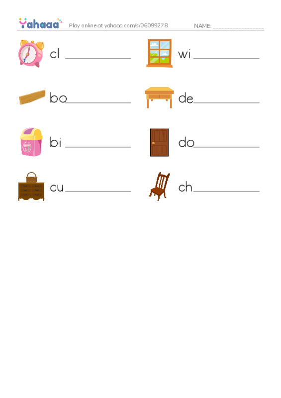 Write the word rows worksheet for SB5