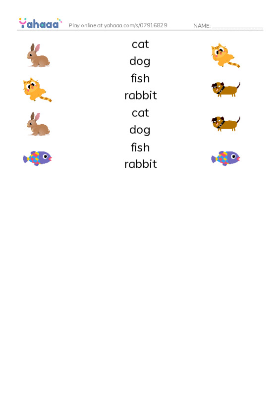 Match both sides worksheet for ESL-ANIMAL