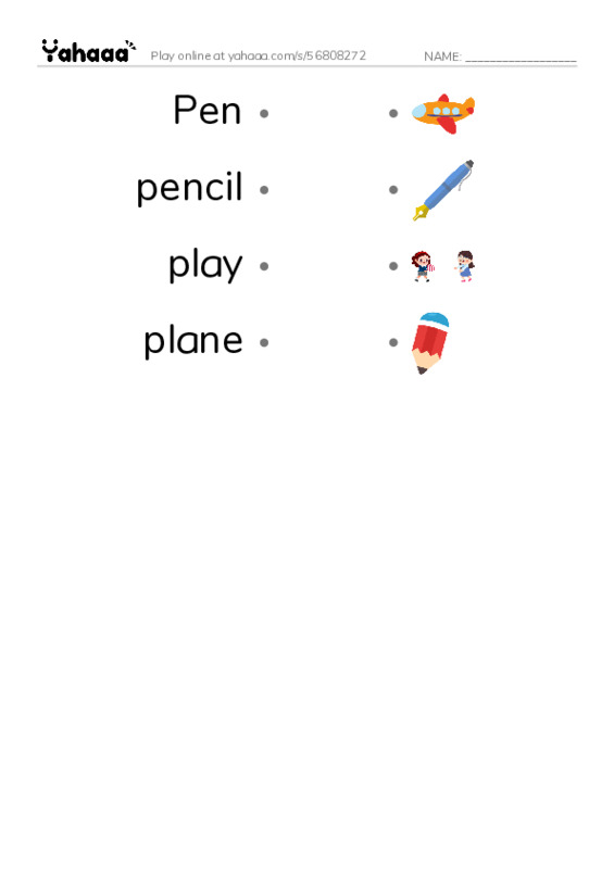 Draw a line to match worksheet for Letter P