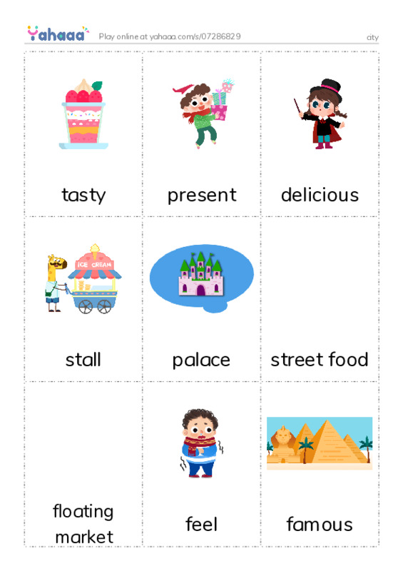 Picture flashcards worksheet for city
