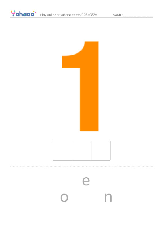Letter scramble puzzle worksheet for NUmber 1-10