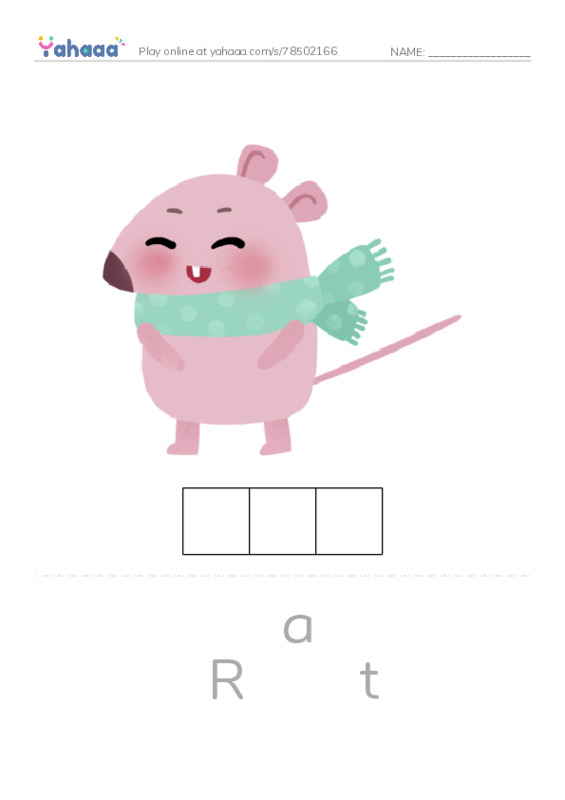 Letter scramble puzzle worksheet for The pet rats