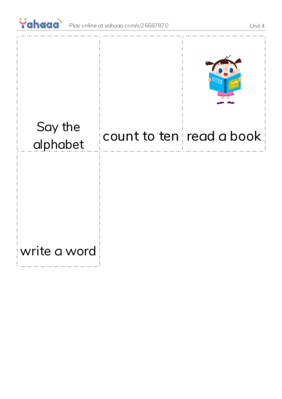 Picture flashcards worksheet for Unit 4