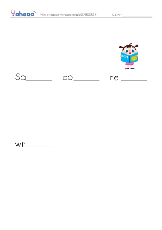 Finish the word worksheet for Unit 4