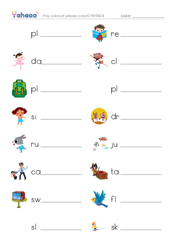 Write the word rows worksheet for Pre- Starter 5