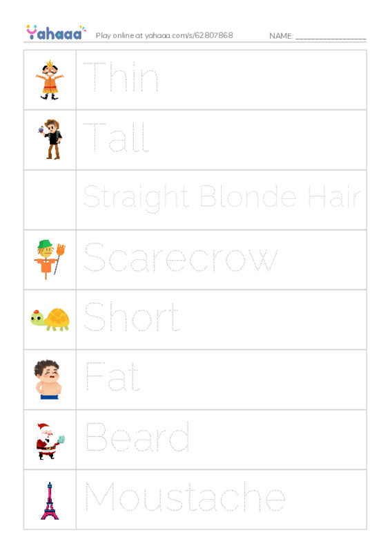 Picture and word rows worksheet for Power Up 2 Unit 3 p. 34