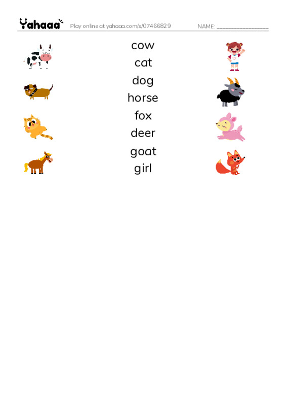Match both sides worksheet for jump over