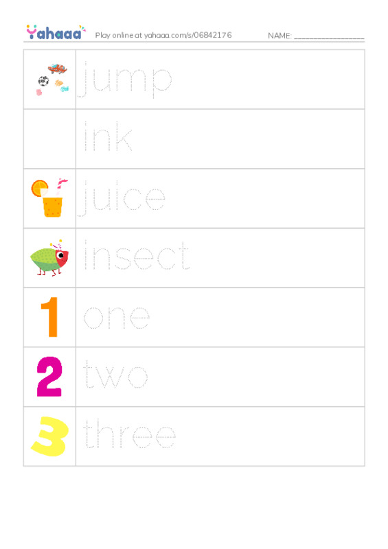 Picture and word rows worksheet for unit 7 i learn 1