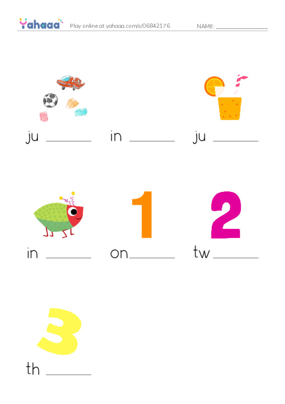 Finish the word worksheet for unit 7 i learn 1