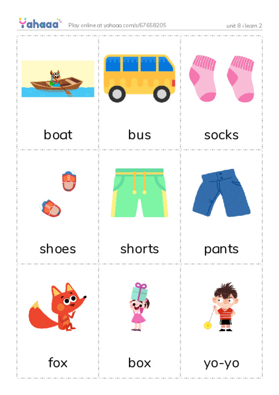 Picture flashcards worksheet for unit 8 i learn 2