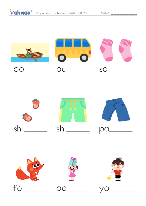 Finish the word worksheet for unit 8 i learn 2