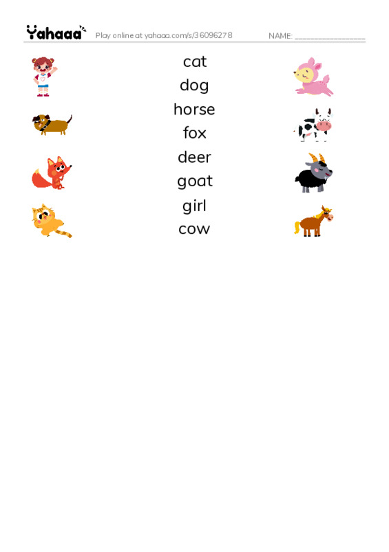 Match both sides worksheet for jump over