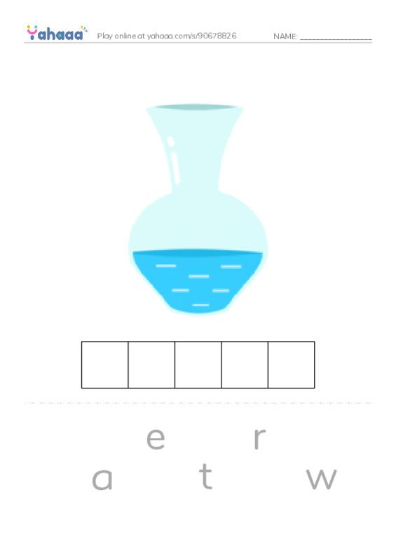 Letter scramble puzzle worksheet for water