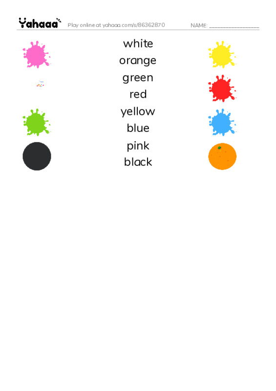 Match both sides worksheet for Snake colors Raz kid
