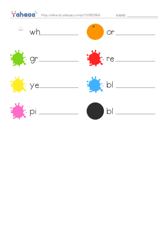 Write the word rows worksheet for Snake colors Raz kid