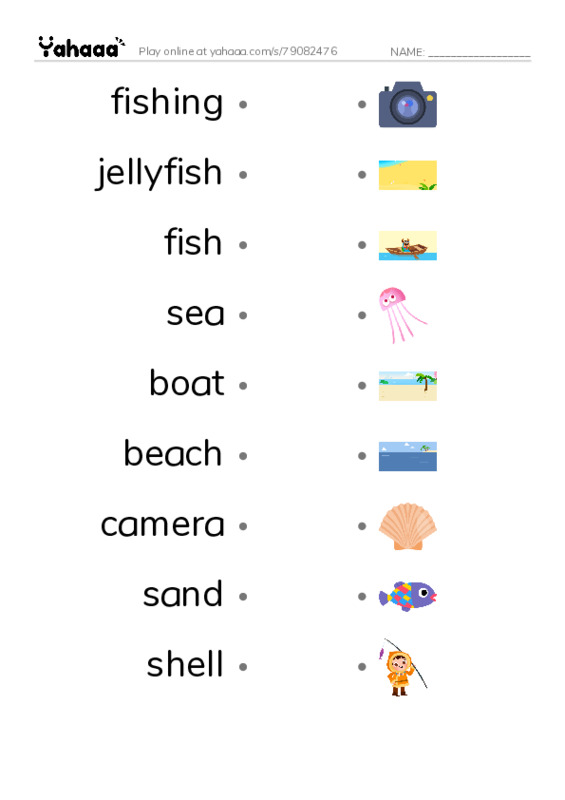 Draw a line to match worksheet for power up 1 unit 9 vocab 2