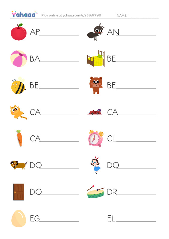 Write the word rows worksheet for spelling