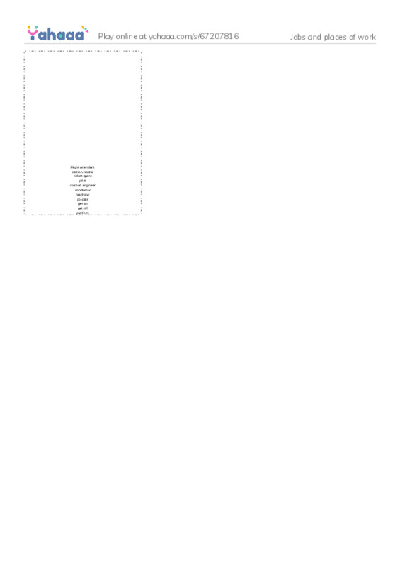 Picture flashcards worksheet for Jobs and places of work