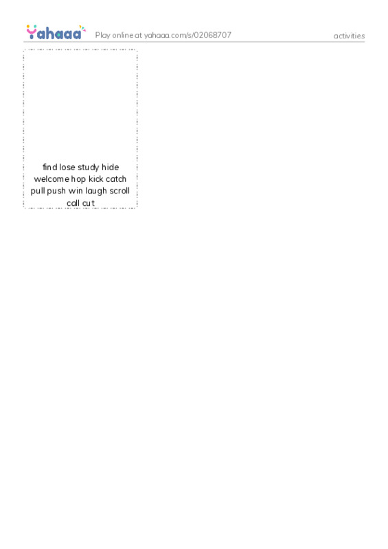 Picture flashcards worksheet for activities