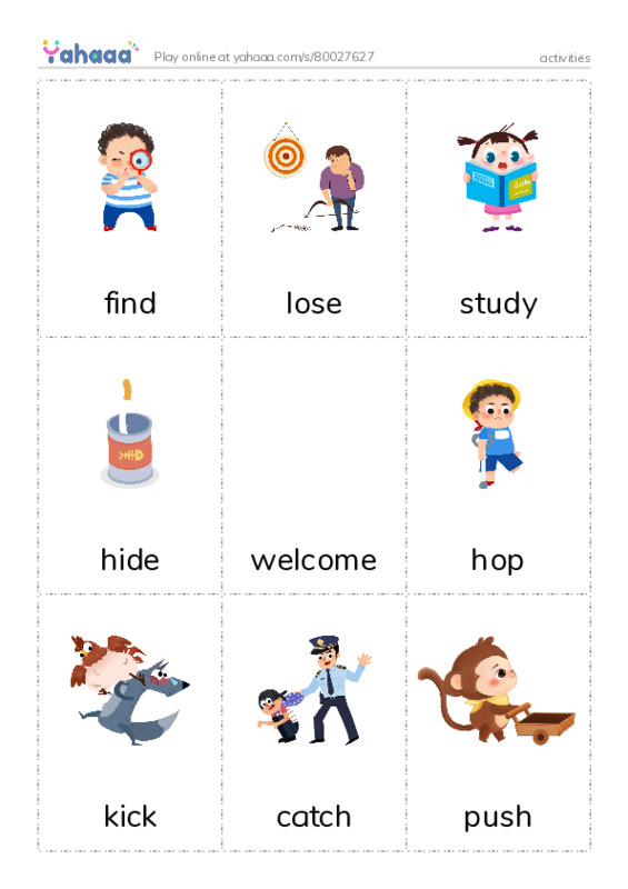 Picture flashcards worksheet for activities