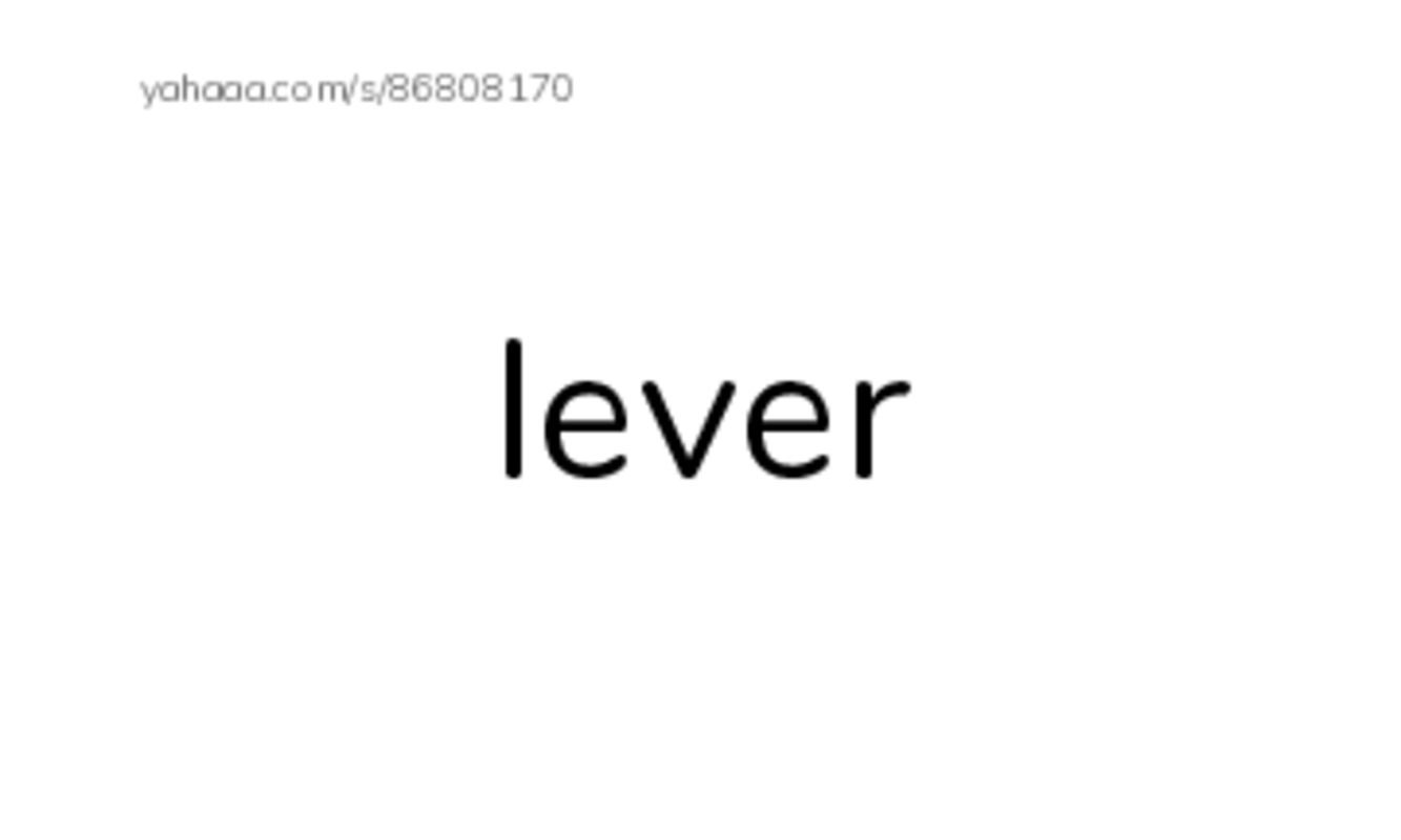 Index cards, words only worksheet for lever, hammer, inclined plane and 4 more