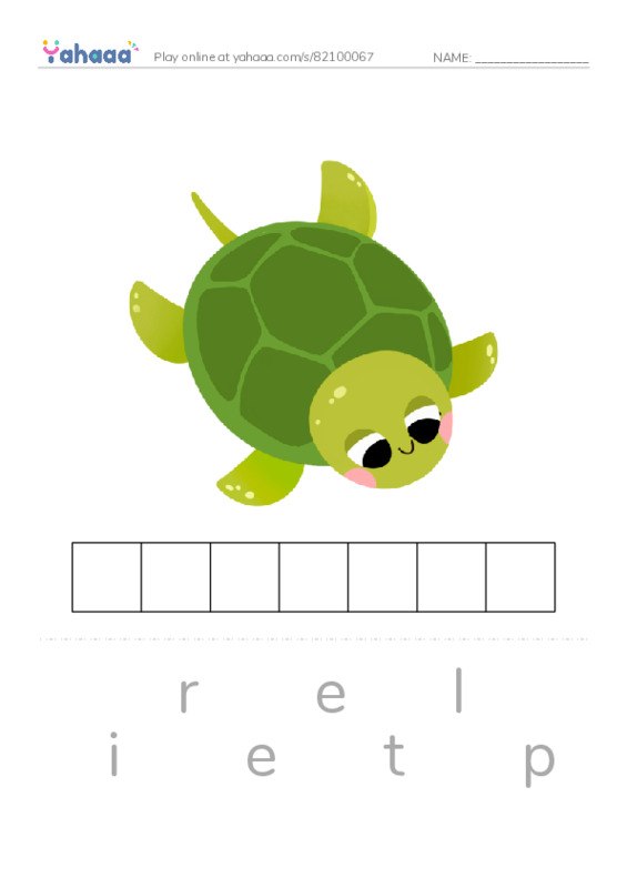 Letter scramble puzzle worksheet for reptile, scales, amphibian and 3 more