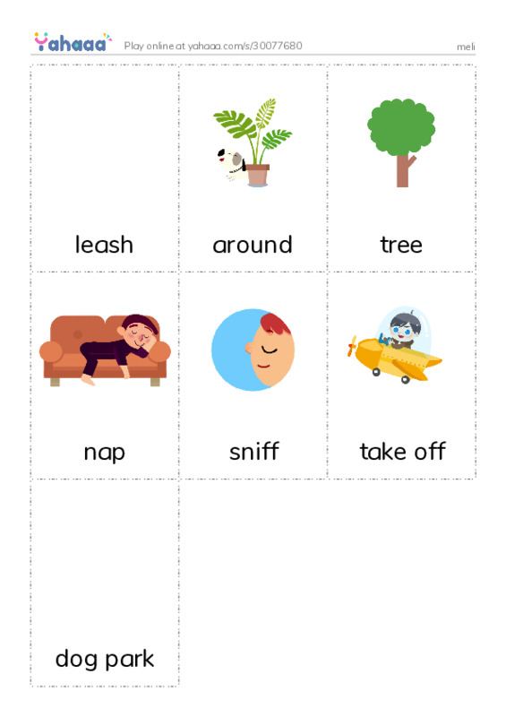 Picture flashcards worksheet for meli