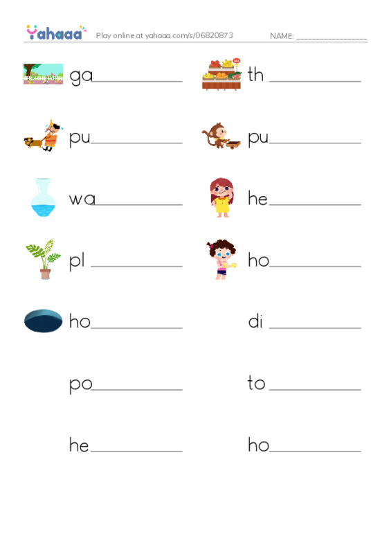 Write the word rows worksheet for helping mom