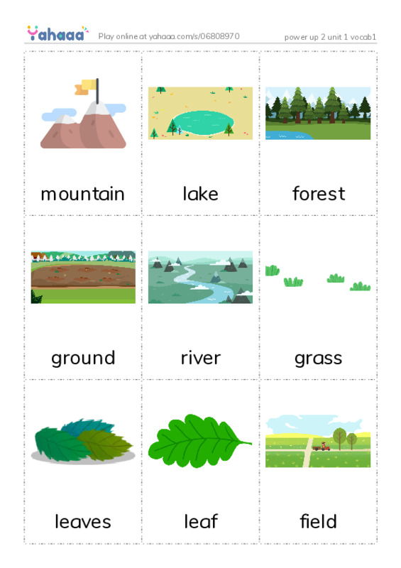 Picture flashcards worksheet for power up 2 unit 1 vocab1