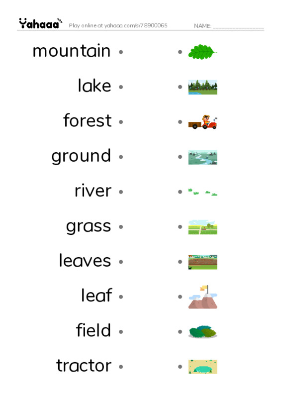Draw a line to match worksheet for power up 2 unit 1 vocab1