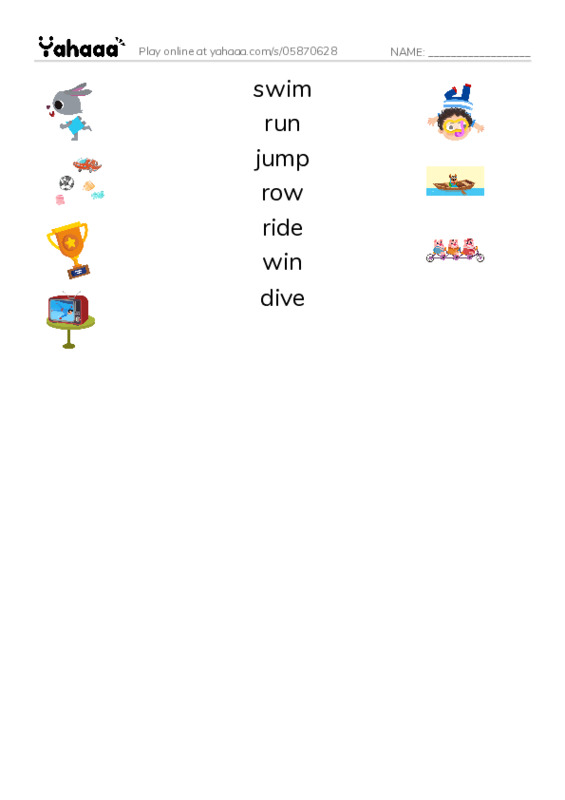 Match both sides worksheet for athletes